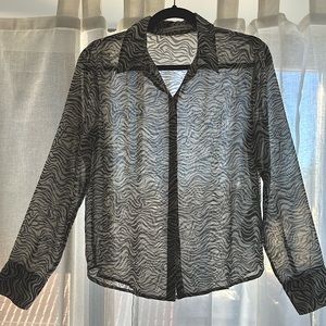 A&F Sheer Button Up Blouse